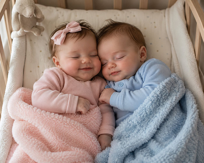 A young boy and girl