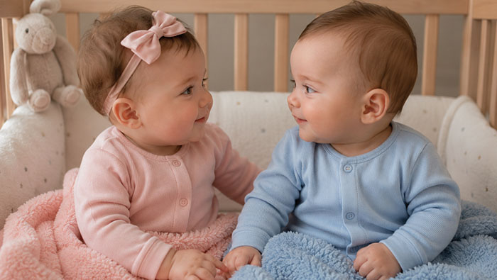 A young boy and girl